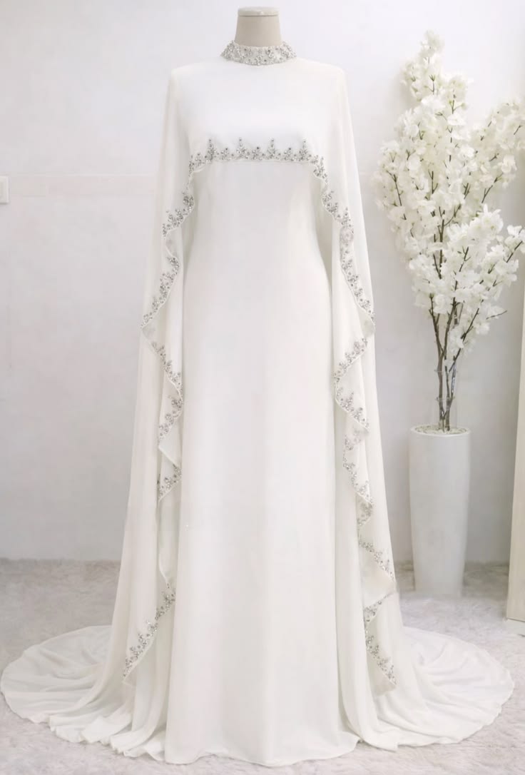 Kaftan Brodé Argenté